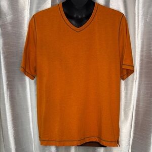 Robert Graham Classic Fit V Neck Orange Men’s 2XL Short Sleeve Shirt